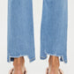 Kancan High Waist Raw Hem Straight Jeans