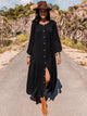 Long Sleeve Round Neck Dress Black