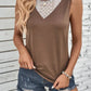 Lace Detail Round Neck Tank