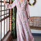 First Love Paisley Print Tie-Back Long Sleeve Maxi Dress