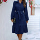 Long Sleeve Tie Waist Shirt Dress