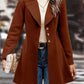 Collared Neck Long Sleeve Longline Coat