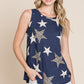 BOMBOM Star Print Waffle Knit Tank