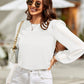 Round Neck Balloon Sleeve Blouse