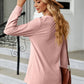 Notched Neck Long Sleeve Buttoned Blouse