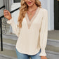 V-Neck Flounce Sleeve Blouse