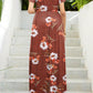 Printed Round Neck Short Sleeve Maxi Dress