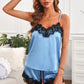 Lace Detail Spaghetti Strap Top and Shorts Lounge Set