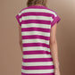 Striped Round Neck Cap Sleeve Dress