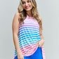 Heimish Love Yourself Full Size Multicolored Striped Sleeveless Round Neck Top