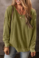 Round Neck Dropped Shoulder Sweatshirt Matcha Green