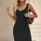 Ribbed Sleeveless V-Neck Dress