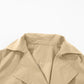 Collared Neck Tie Waist Buttoned Long Sleeve Trench Coat