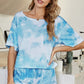 Tie-Dye Boat Neck Top and Shorts Lounge Set