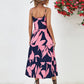 Printed Spaghetti Strap Tiered Midi Dress