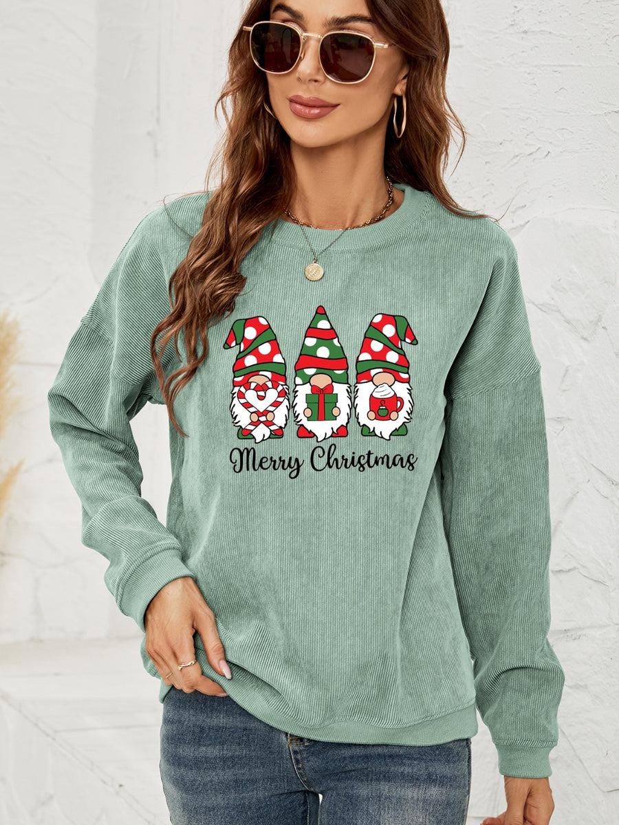 MERRY CHRISTMAS Graphic Sweatshirt Sage
