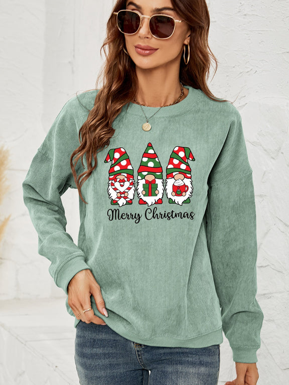 MERRY CHRISTMAS Graphic Sweatshirt Sage