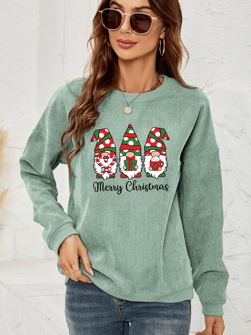 MERRY CHRISTMAS Graphic Sweatshirt Sage