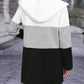 Color Block Zip Up Long Sleeve Hooded Outerwear