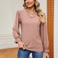 V-Neck Flounce Sleeve Blouse