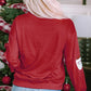 Sequin Santa Patch Round Neck Sweatshirt