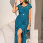 Round Neck Short Sleeve Maxi Dress