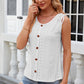 Eyelet Round Neck Wide Strap Tank