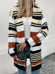 Perfee Striped Open Front Drop Shoulder Cardigan Stripe