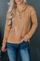 Dropped Shoulder Buttoned Hoodie Khaki