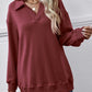 Collared Neck Dropped Shoulder Sweatshirt