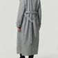 Collared Neck Long Sleeve Longline Coat