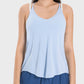 Slit Spaghetti Strap Scoop Neck Active Cami