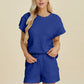 Double Take Full Size Texture T-Shirt and Shorts Set