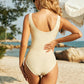 Ruched Wide Strap One-Piece Swimwear