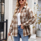 Mandy Pocketed Plaid Collared Neck Long Sleeve Shirt