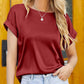 Boat Neck Short Sleeve Blouse