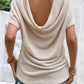 Backless Round Neck Short Sleeve T-Shirt