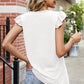 Ruffled Ruched Round Neck Tank