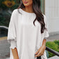 Round Neck Dolman Sleeve Textured Blouse