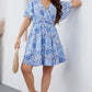 Plus Size Surplice Neck Flutter Sleeve Dress