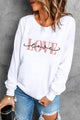 LOVE Round Neck Dropped Shoulder Sweatshirt White
