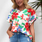 Floral V-Neck Short Sleeve Top