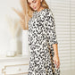 Celeste Full Size Leopard Three-Quarter Sleeve Dress with Pockets