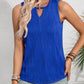 Textured Cutout Round Neck Tank