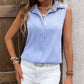 Button Up Collared Neck Tank