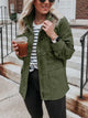 Pocketed Long Sleeve Zip Up Jacket Army Green