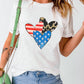 Heart Round Neck Short Sleeve T-Shirt