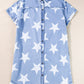 Raw Hem Star Short Sleeve Denim Dress