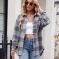 Mandy Pocketed Plaid Collared Neck Long Sleeve Shirt