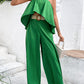 Strapless Top and Wide Leg Pants Set